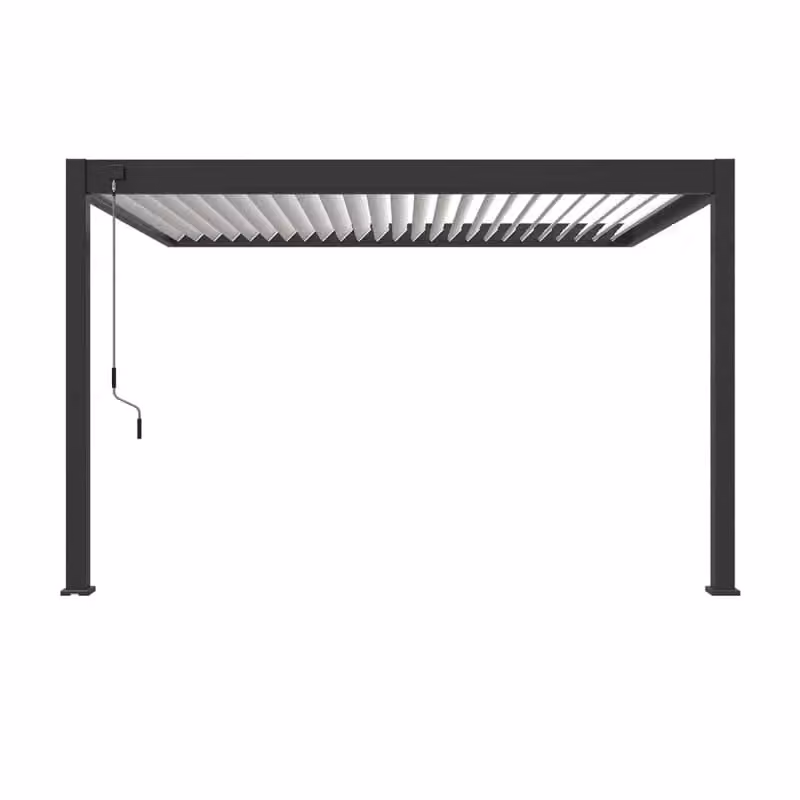 Pergola Bioclimatica Ombrea VS addossata L: 400 cm, P: 300 cm, H: 255,8 cm - Antracite/Bianco