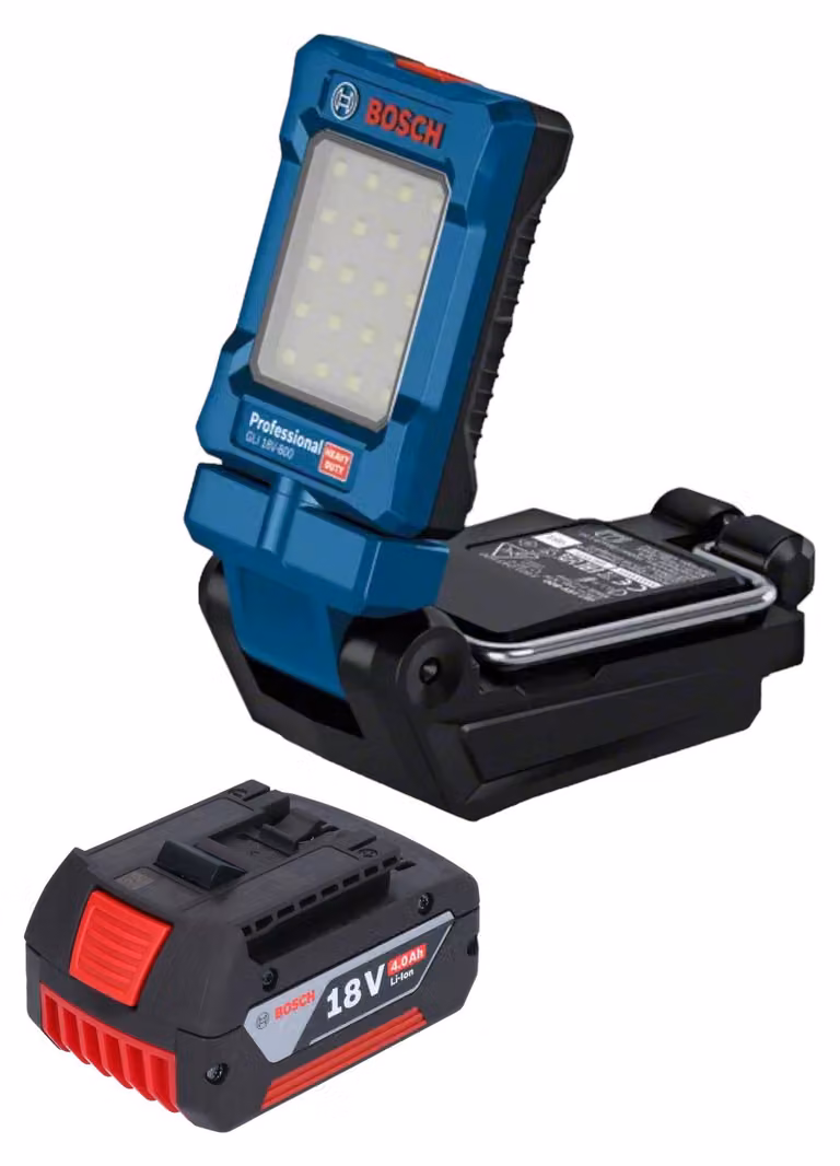 Bosch GLI 18V-800 Lampada professionale a batteria 18 V 800 lm + 1x batteria ricaricabile 4,0 Ah - senza caricabatterie