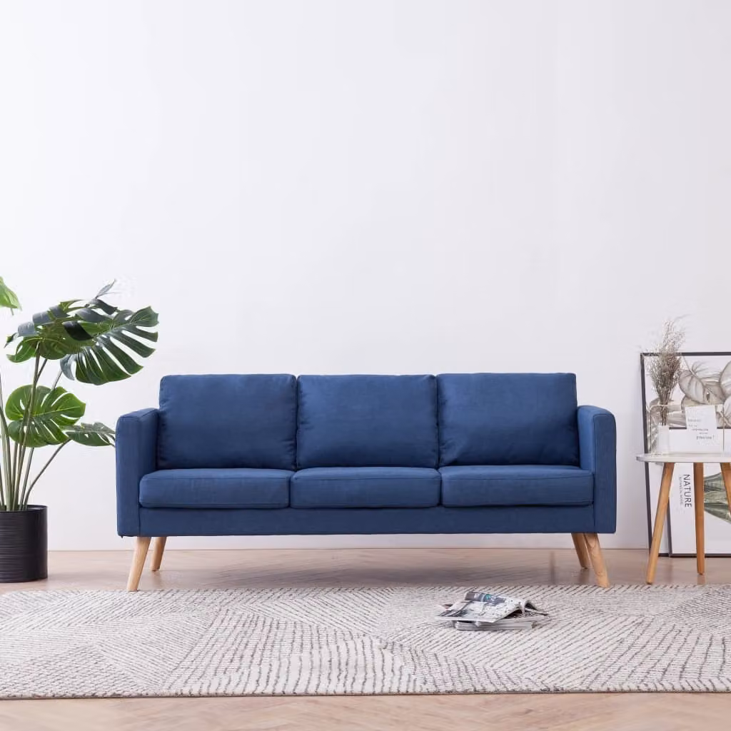 Maison Exclusive - Divano a 3 Posti in Tessuto Blu