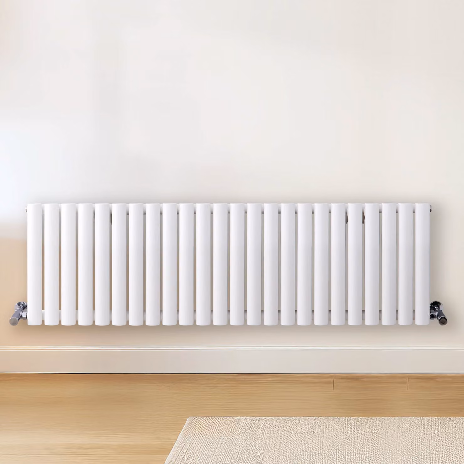 Radiatore Orizzontale Design Bianco 400x1411mm 770W - Compatto - Alta Resa - Revive