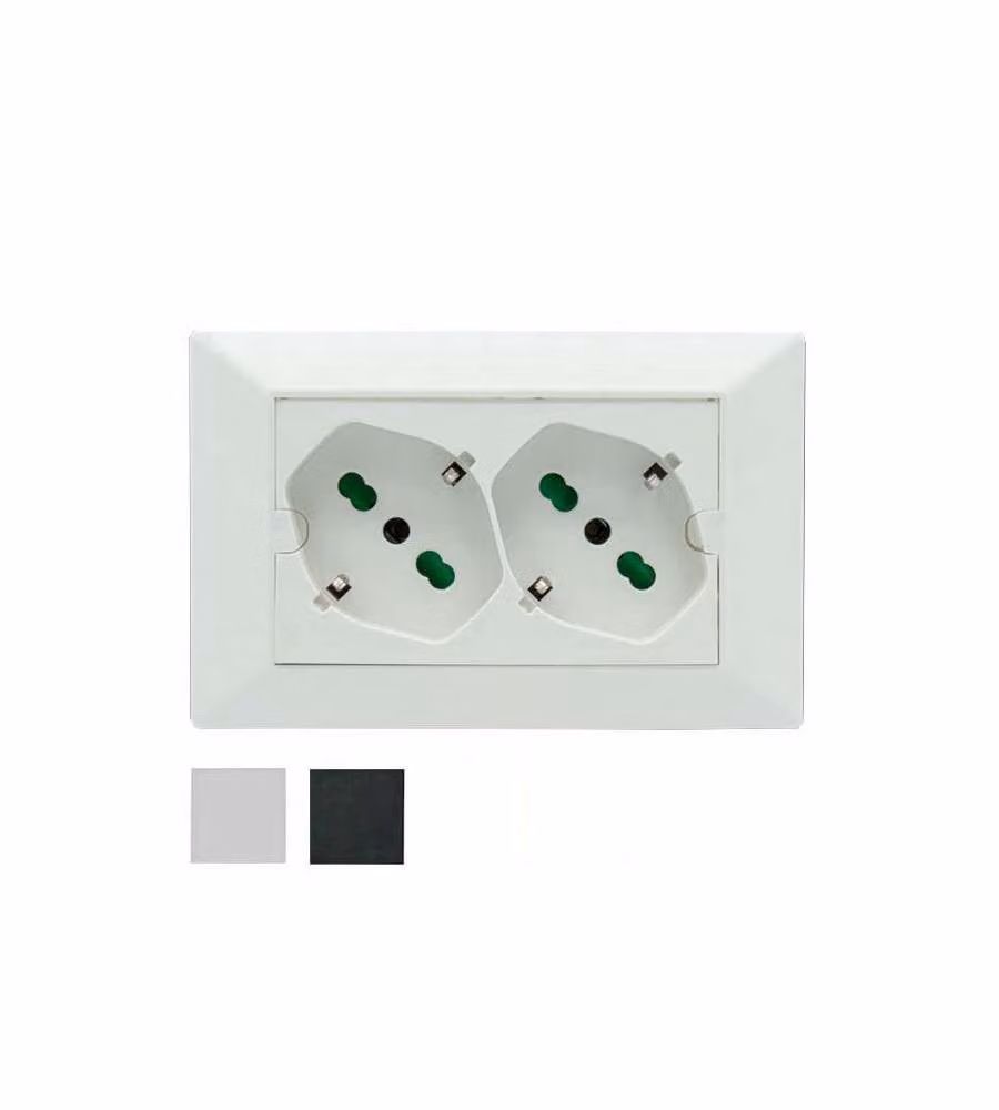 Fme Doppia Presa Schuko - Bianco - 10/16A