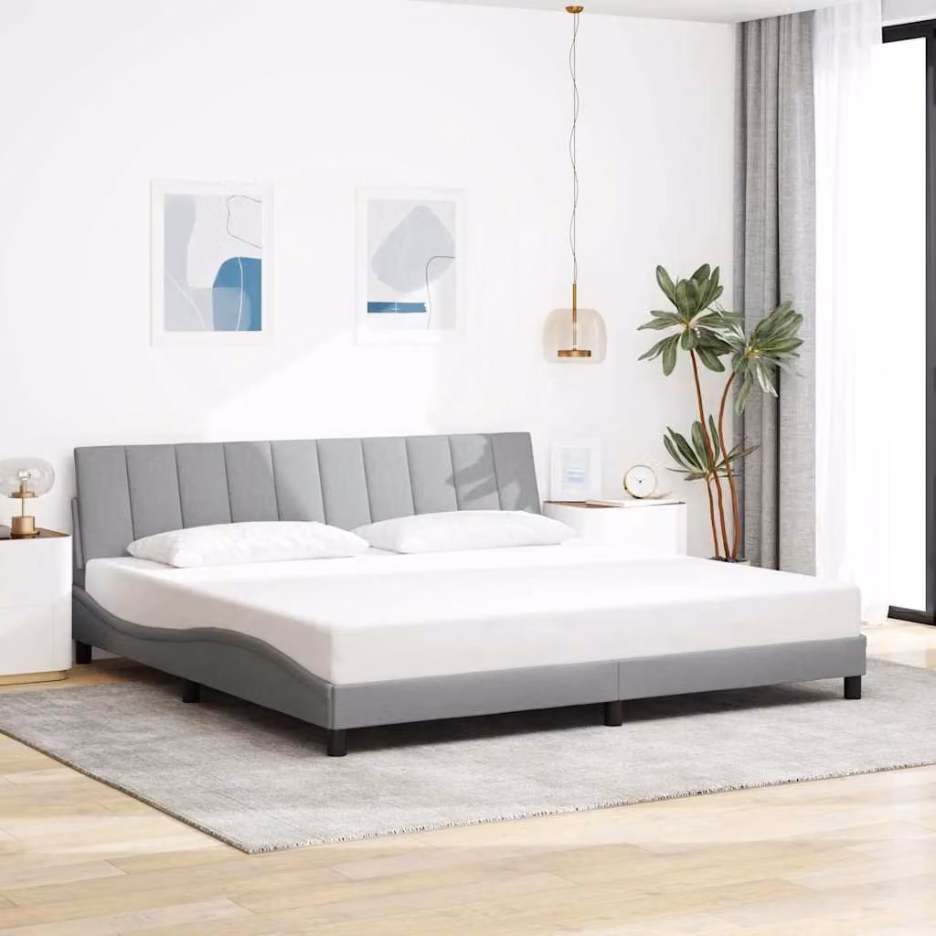 vidaXL Giroletto Hanko senza Materasso Grigio L/P/H: 200 x 200 x 74,5 cm