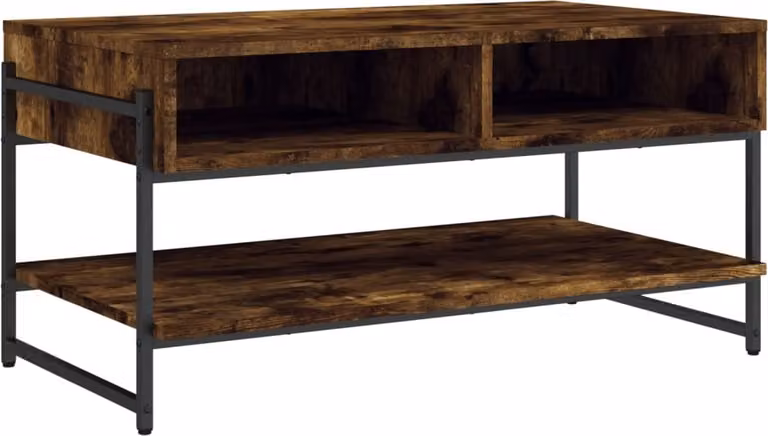 Tavolino da Salotto Rovere Fumo 90x50x45cm in Legno Multistrato