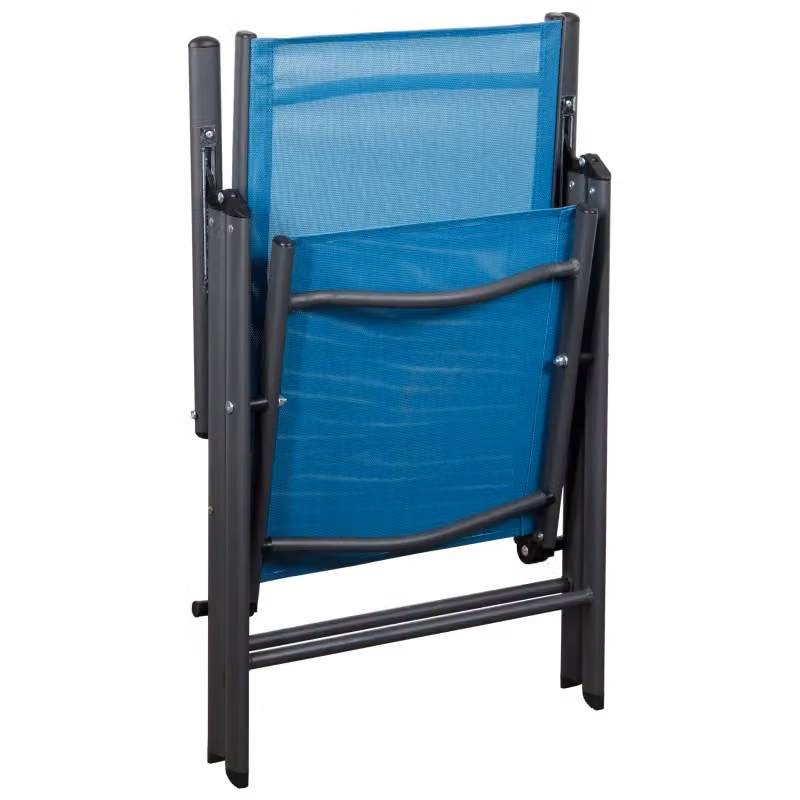 Set di 2 sedie pieghevoli New Light Casa Collection blu in metallo e textilene H 107 x L 67 x P 57 cm – 2