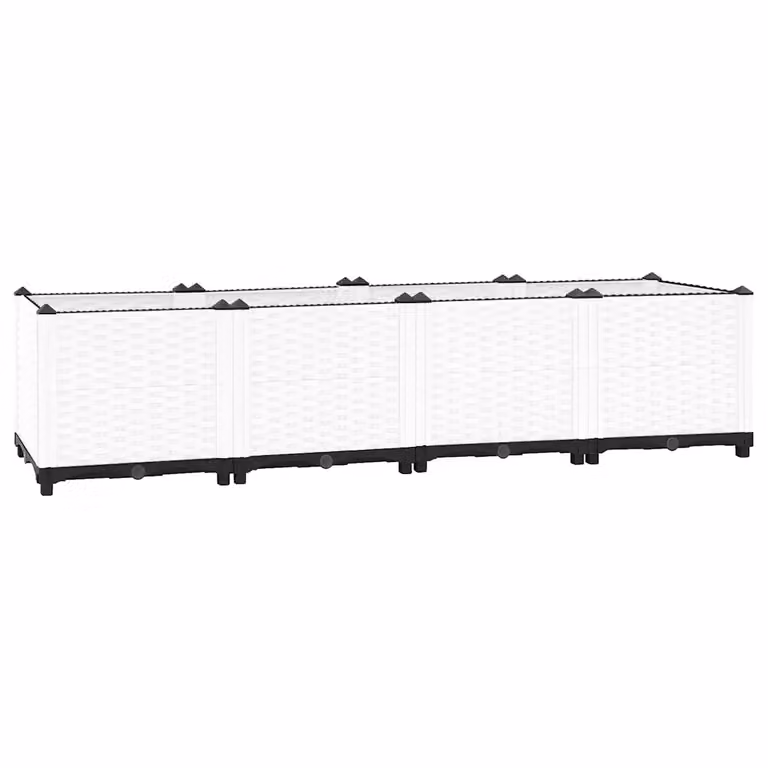 Fioriera Rialzata vidaXL in Plastica WPC per Orto e Giardino, L/P/H: 160 x 40 x 38 cm, Grigio o Bianco