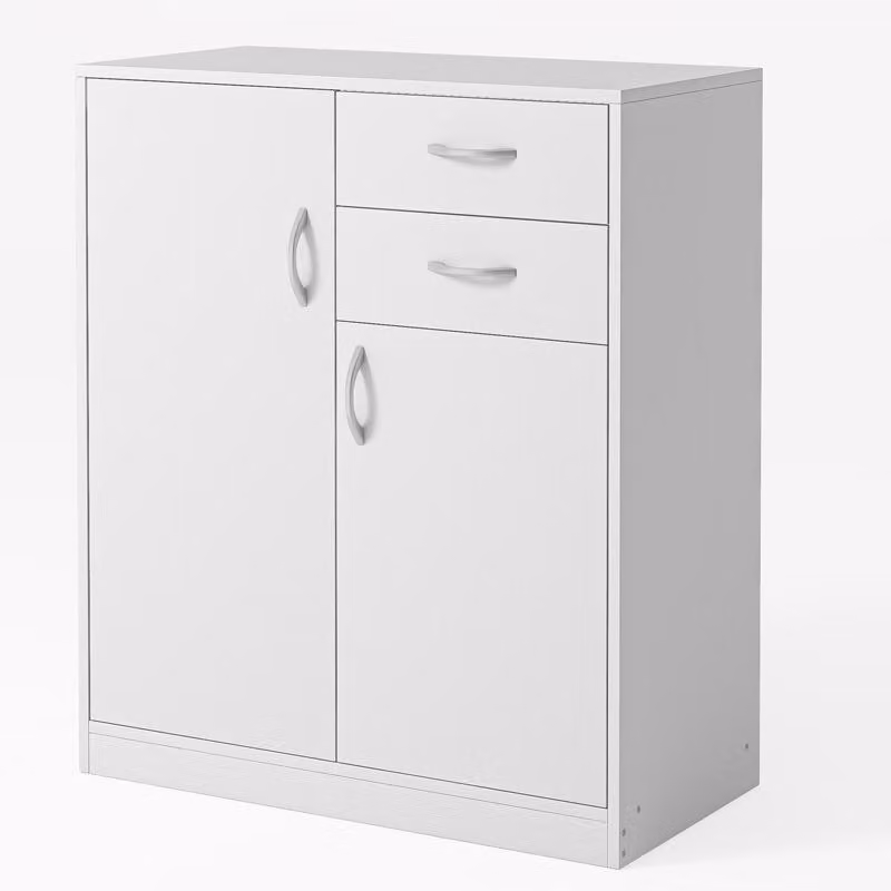 Comò moderno con cassetti e ripiani loft bianco scandinavo ante 74 cm