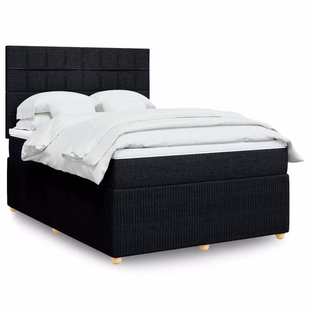 Maison Exclusive - Letto boxspring con materasso nero 160x200 cm Tessuto