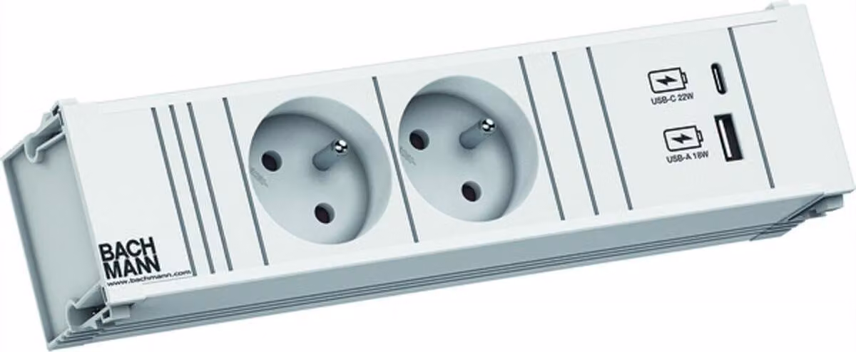 Bachmann Coni 2Xute 1Xusb A/C 22W 0,2M Gst18 Ral9010