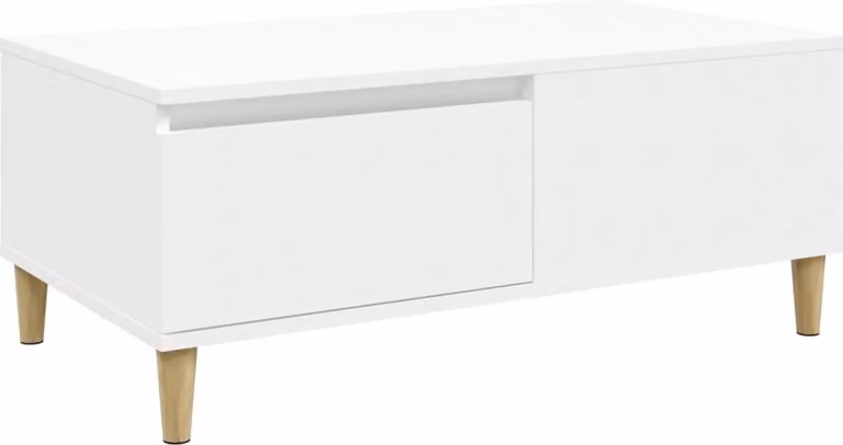 Tavolino da Salotto Bianco 90x50x36,5 cm in Legno Multistrato