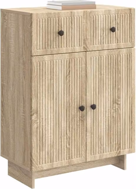 Credenza Buffet da pranzo in legno ingegnerizzato Rovere Sonoma, L 66 cm x P 34,5 cm x H 90 cm