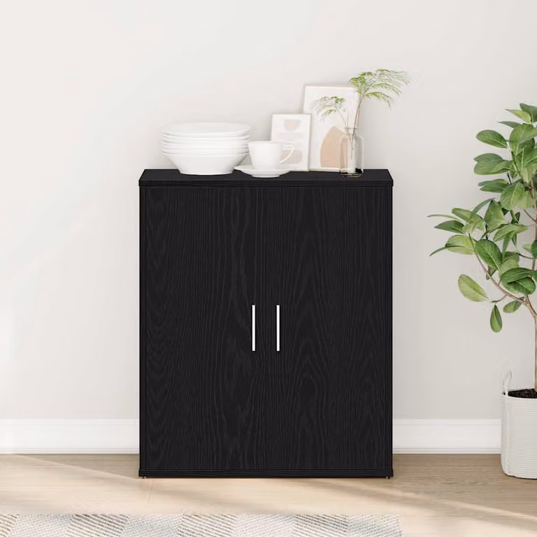 Credenza moderna vidaXL in legno nero, sospesa, L: 60 cm, P: 31 cm, H: 70 cm