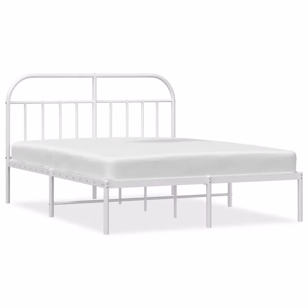Giroletto con testiera in metallo bianco vidaXL L/P: 180 x 200 cm – 2