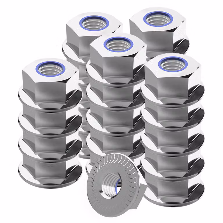 Dado flangiato autobloccante con denti di bloccaggio DIN6926 A2 V2A acciaio inox 25 pz. M12