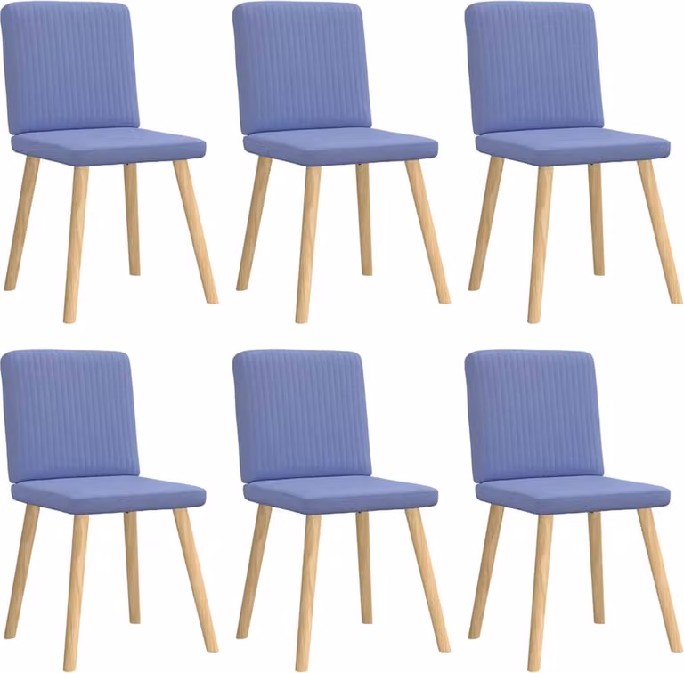 Sedie da Pranzo 6 pz Blu Jeans in Tessuto