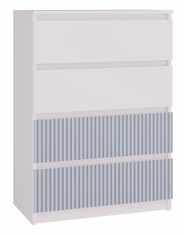 Comodino, bianco/blu, 70 x 97 x 40 cm