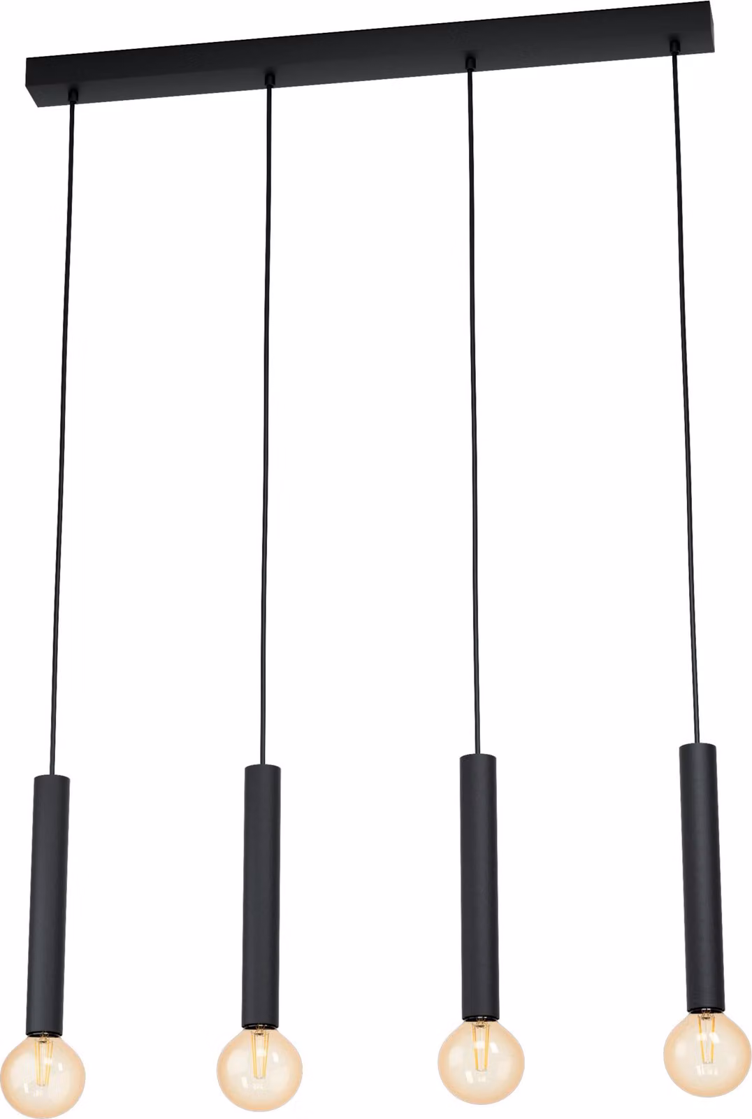 Lampadario A Sospensione Contemporaneo Cortenova Acciaio Nero 4 Luci E27