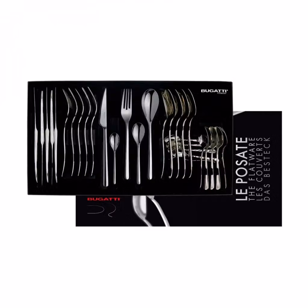 Set di posate Casa Bugatti Sintesi in acciaio inox argentato, 30 pezzi con scatola Gallery – 2