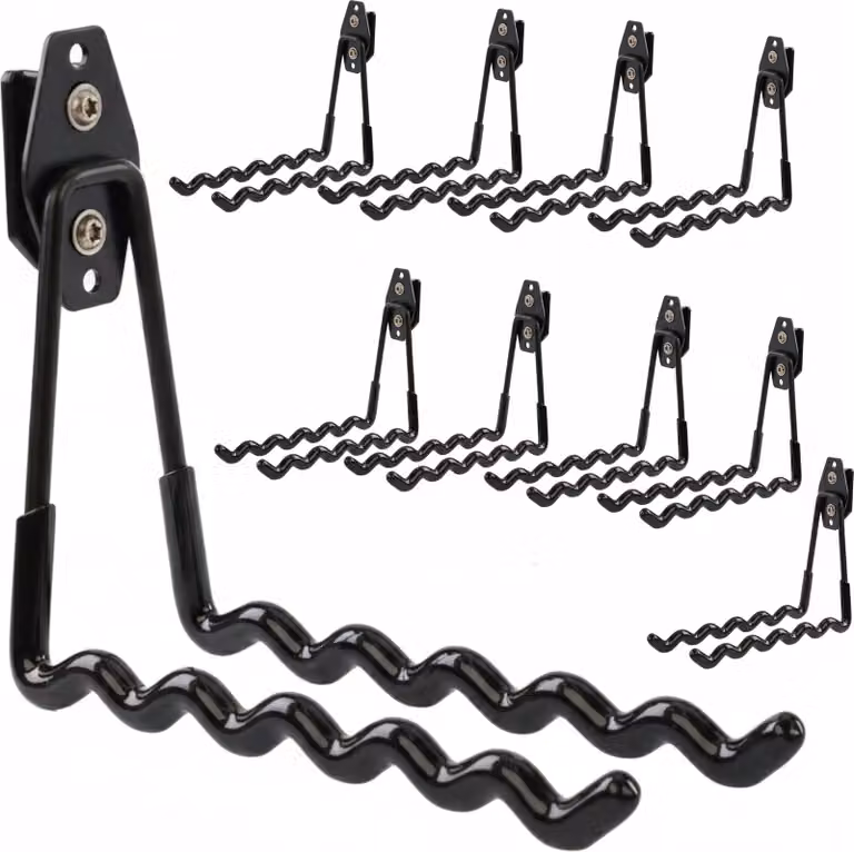 Set di 10 ganci portautensili BOTLE per sistema di valigette Qbrick per utensili, forma ondulata 19 cm, stabili con rivestimento in PVC, per garage, capanni, officine, ganci per seghe a mano e seghe da giardino, ganci doppi, portata fino a 30 kg