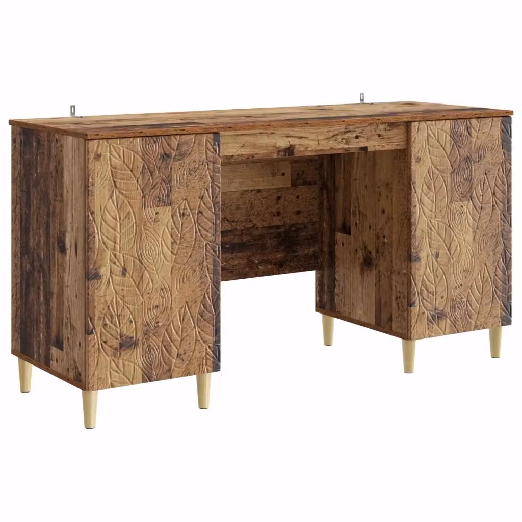 Scrivania moderna vidaXL in legno e MDF color marrone L: 142,5 cm, P: 50 cm, H: 75 cm – 2