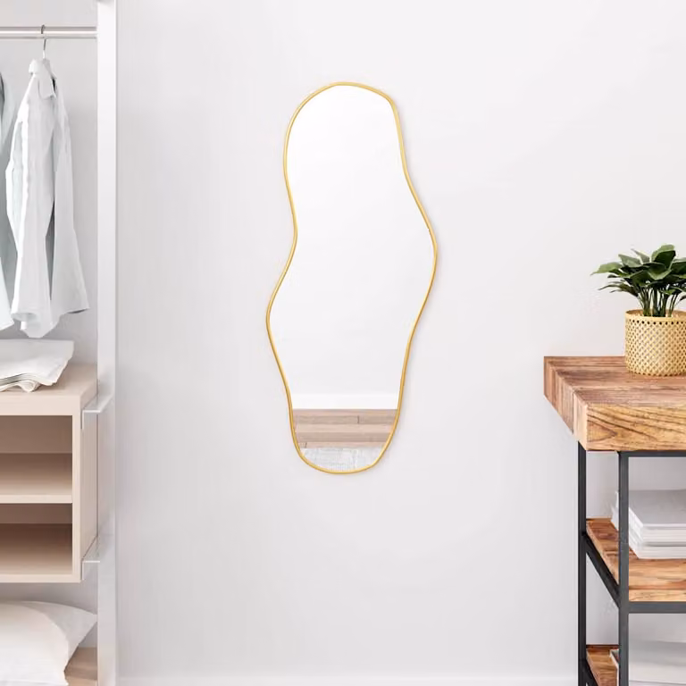 Specchio da parete rettangolare minimalista vidaXL, colore oro, L: 80 cm, P: 35 cm