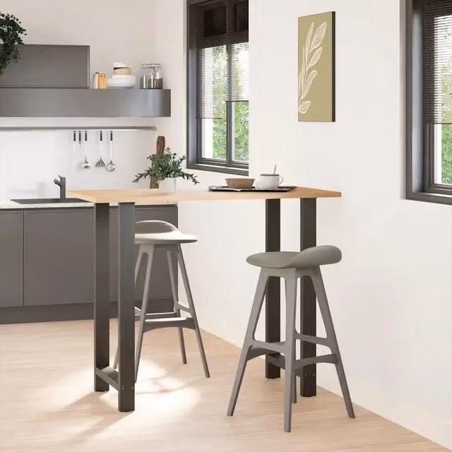 Set di 2 gambe per tavolo da bar vidaXL in metallo laccato antracite, design moderno geometrico, L/P/H: 60 x 15 x 111 cm