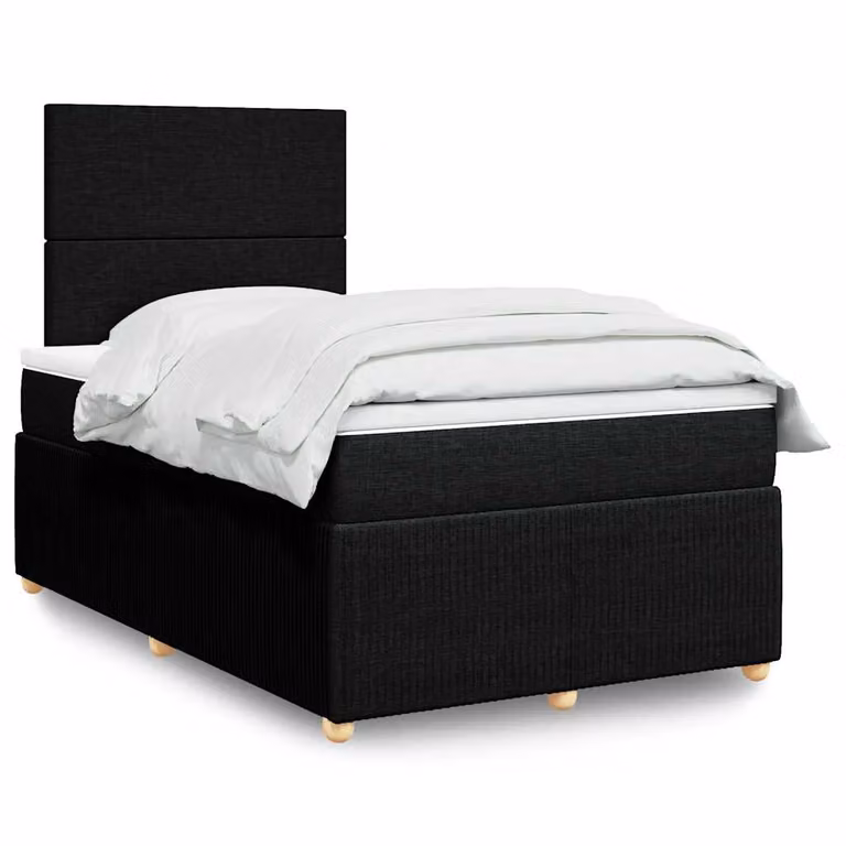vidaXL Giroletto a Molle Ibrido con Materasso Nero e Bianco L/P: 120 x 200 cm