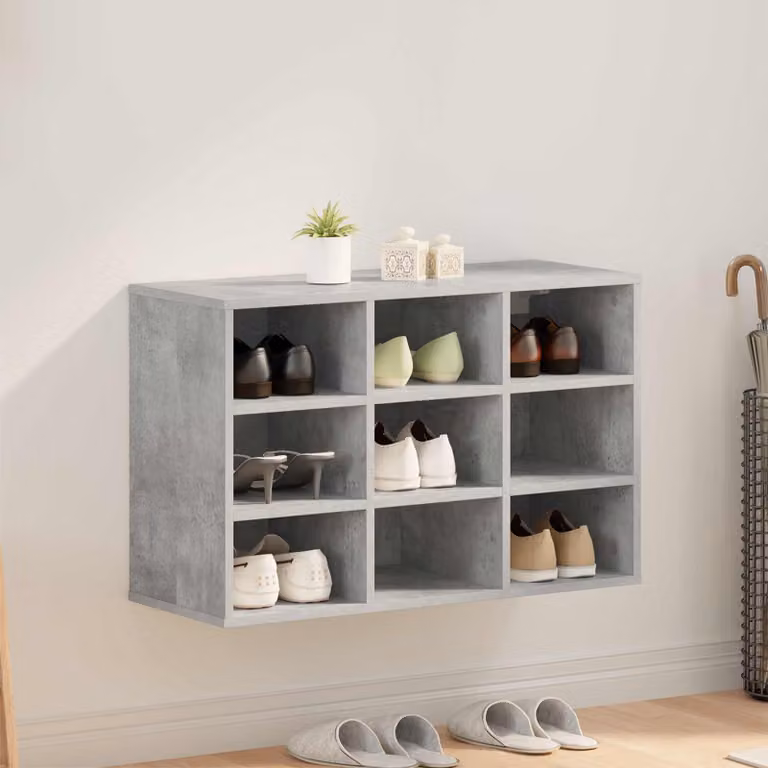 Scarpiera mobile moderna vidaXL in legno ingegnerizzato grigio L: 77,5 cm, P: 30 cm, H: 51 cm