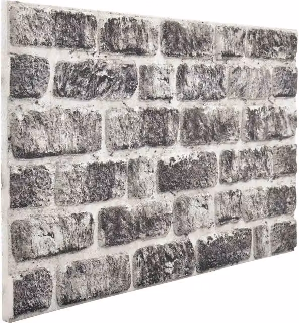 Set di 10 pannelli da parete in polistirolo vidaXL, Grigio Scuro e Bianco, L: 100 cm, H: 50 cm – 1