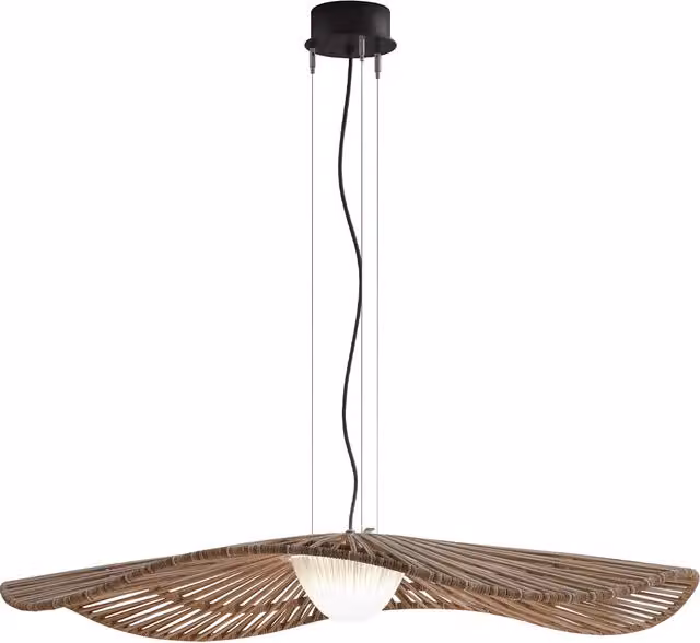 Bover Mediterrània Sospensione LED Outdoor Marrone con Rattan e Acciaio Inox