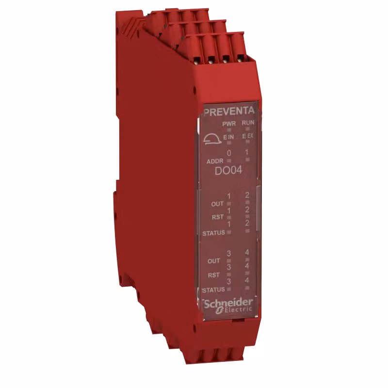 Modulo di espansione uscite Schneider Electric Modicon XPSMCM, 4x 2 A, coppie di uscite OSSD sicure, morsetti a molla XPSMCMDO0004G