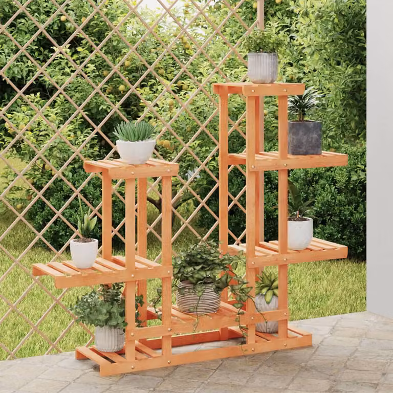 vidaXL Portafiori in Legno di Abete Marrone L: 95 cm, P: 25 cm, H: 96 cm