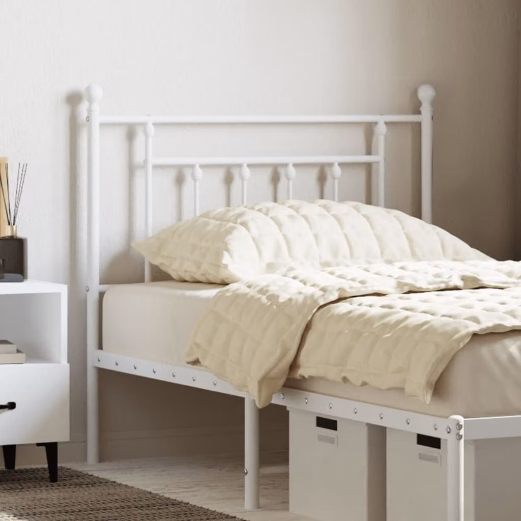 vidaXL Testiera di Ricambio in Metallo Bianco per Letto 90x190 cm