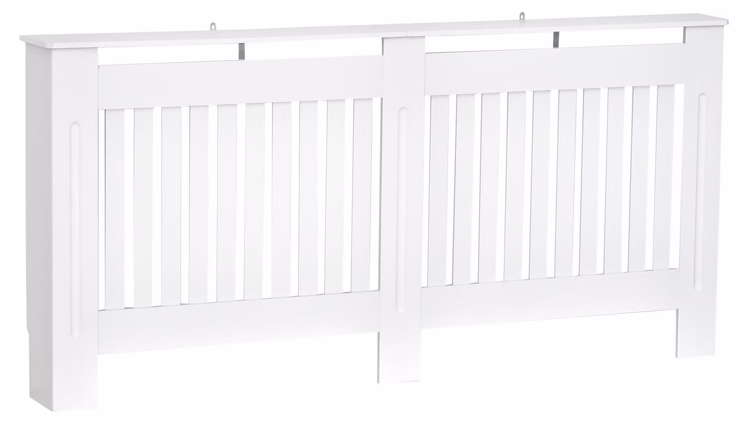 Copertura per radiatore, struttura a lamelle - 172x19x81 cm - MDF - Bianco - Rivestimento per radiatore - Adatto per soggiorno e camera da letto