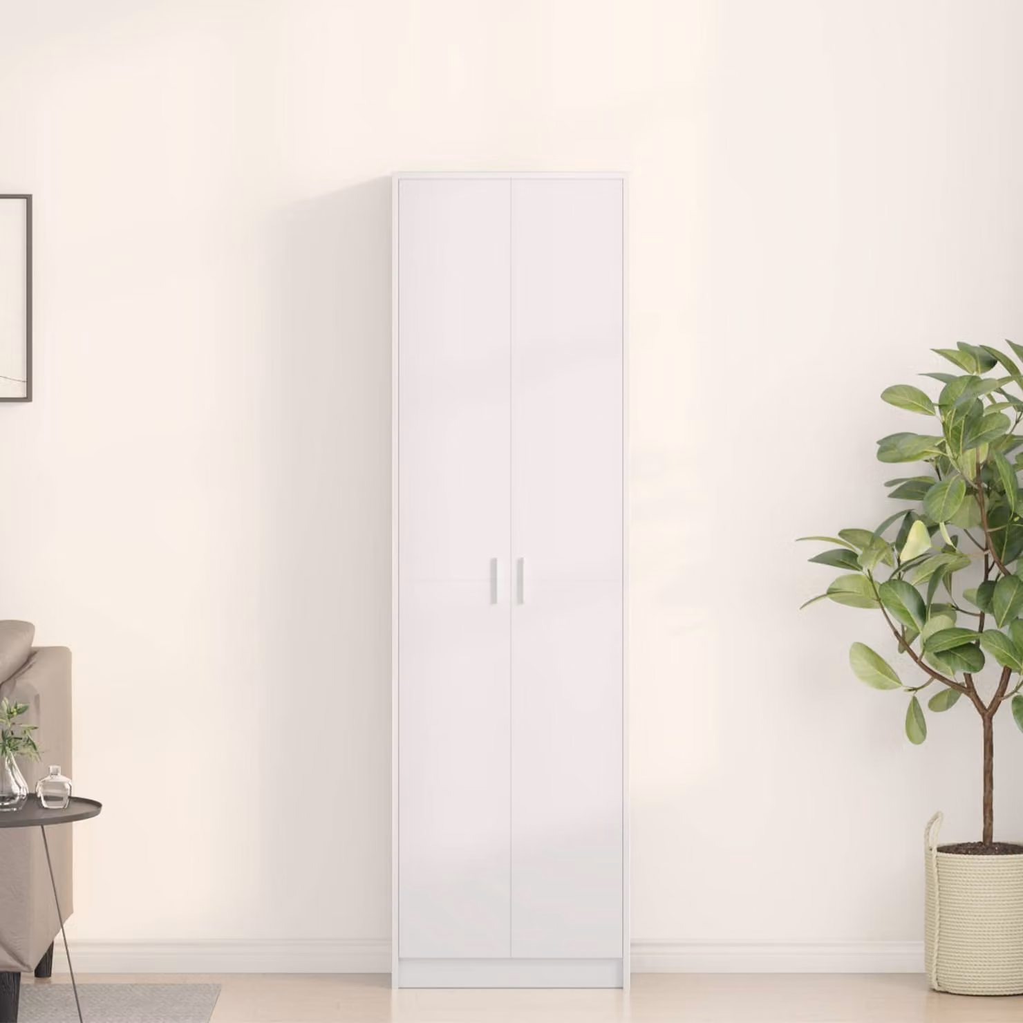 vidaXL Guardaroba Moderno Bianco in MDF con Ante a Battente L/P/H: 55 x 25 x 189 cm