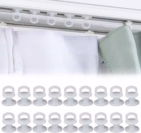 Ganci per tende, 100 pezzi, per finestre, porte e docce