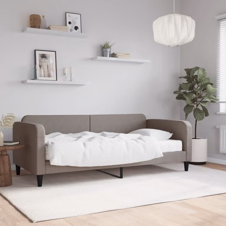 Maison Exclusive - Divano letto con materasso color taupe 90x200 cm in tessuto