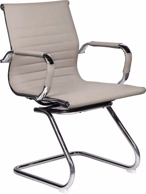 Poltrona da Ufficio Attesa Dallas con Braccioli 54x62x89 cm in Pelle Sintetica Tortora