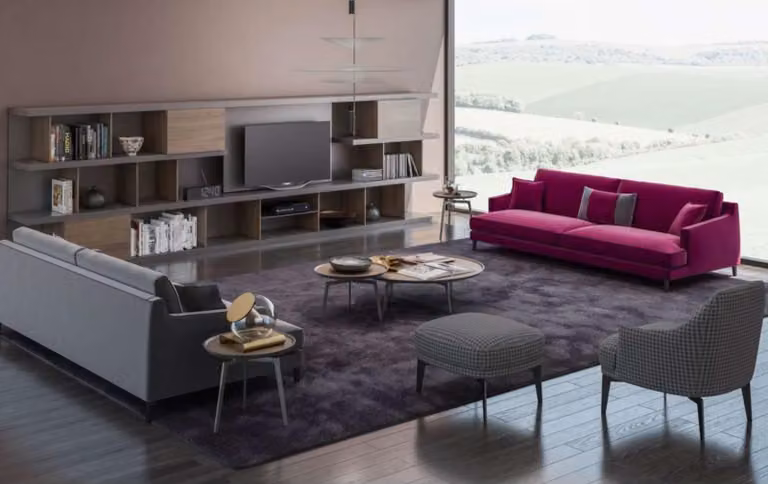 Große Graue Wohnzimmer Sofagarnitur Luxus 3+2+1 Sitzer Hocker 4tlg