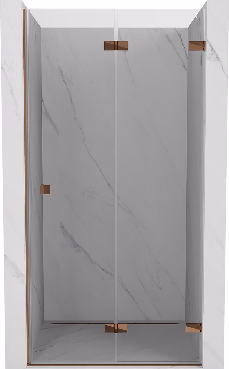 Mexen Lunar-F porta doccia pieghevole destra 65 cm, trasparente, oro rosa - 836-065-000-60-00-P