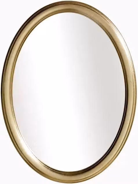 Specchiera in foglia oro ovale- misure: 59 x 79 x 3 - Mobili 2G