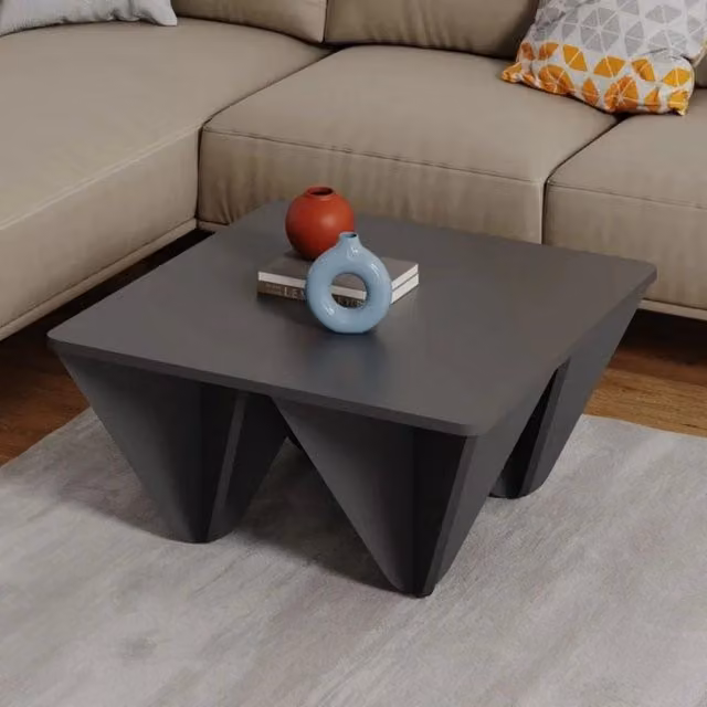 Tavolino da salotto Diamond EFFEZE quadrato antracite L/P/H: 80 x 80 x 38 cm – 1