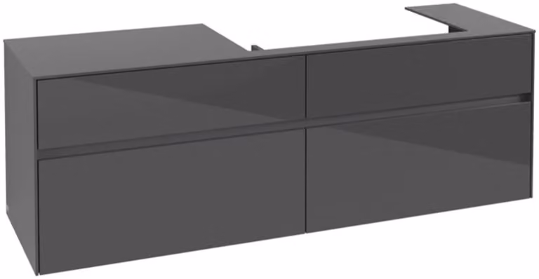 Villeroy & Boch Collaro Meuble sous-lavabo, 4 tiroirs, lavabo à droite, 1600x548x500mm, C02700FP, C02700FP