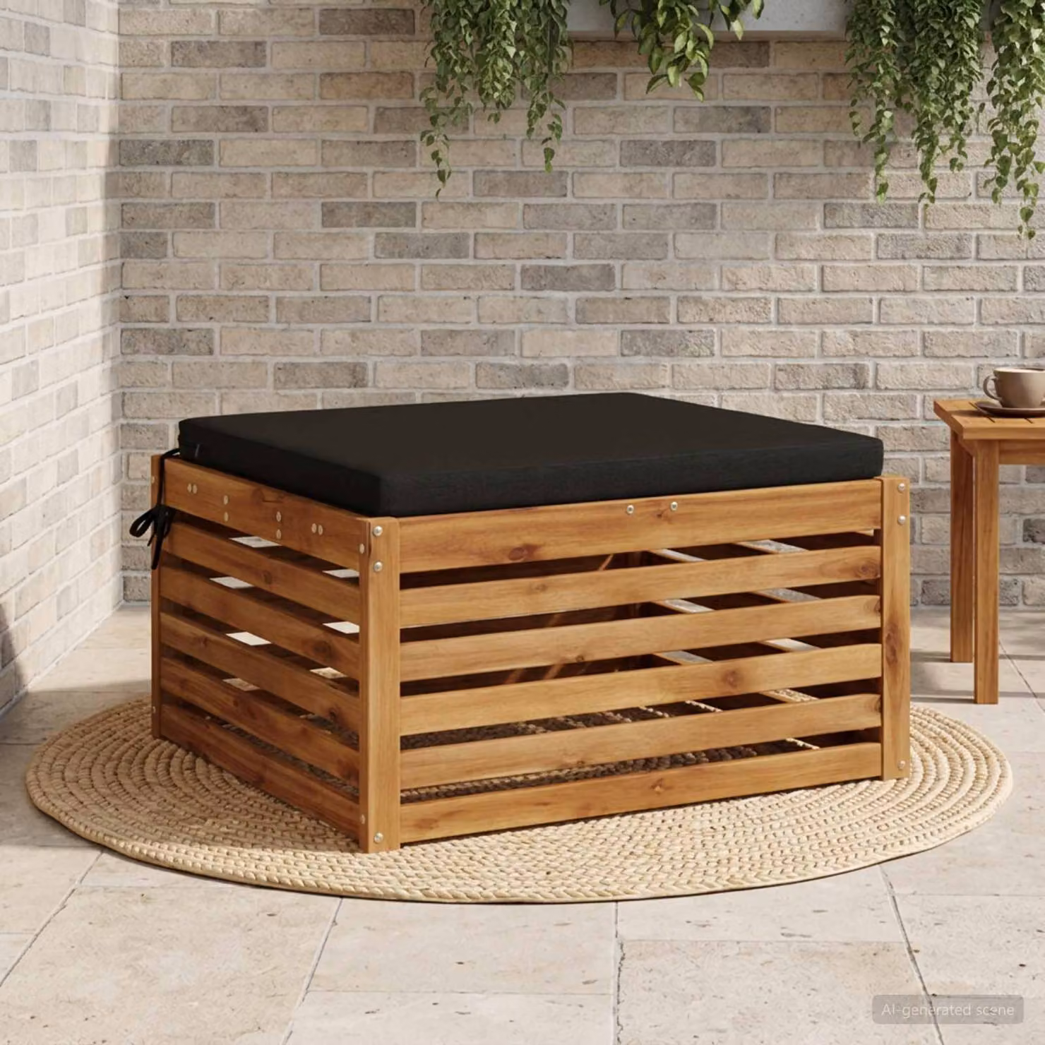 Cuscino per sedia vidaXL SOEST in poliestere nero con rivestimento lavabile e resistente ai raggi UV