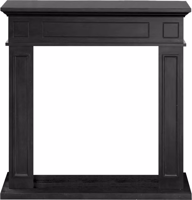 Cornice per Camino 89,5x28x90,5 cm Jefferson Rivestimento in Legno Nero