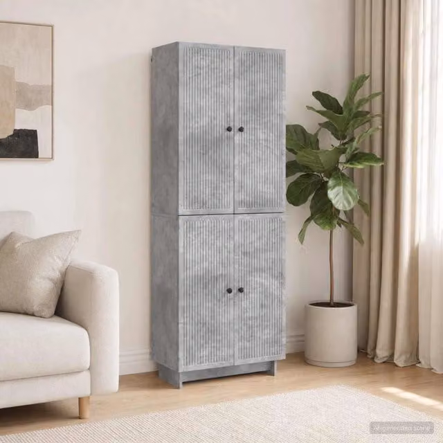 Set di armadi 2 pz Grigio Cemento Legno ingegnerizzato 3416361