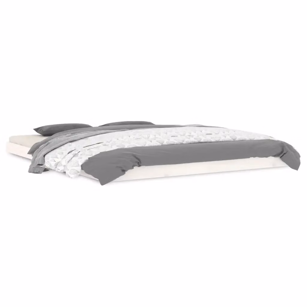 vidaXL Giroletto in Legno Massello di Pino Bianco con Doghe Rigide L/P: 160 x 200 cm – 2