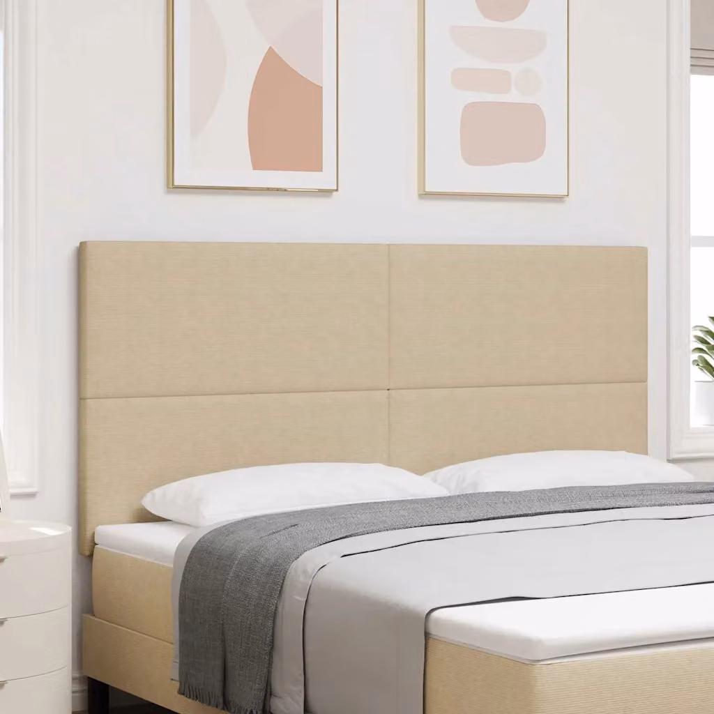 Testiera per letto vidaXL in tessuto corda grigio verde chiaro con struttura in legno e MDF, larghezza: 180 cm