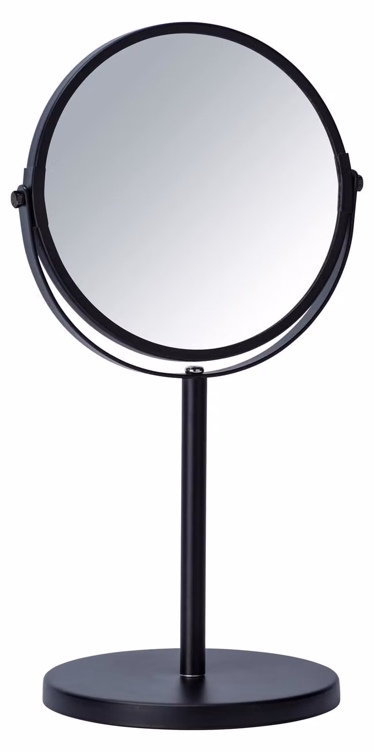 Specchio da tavolo Assisi, diametro 17 cm, nero, ingrandimento 3x