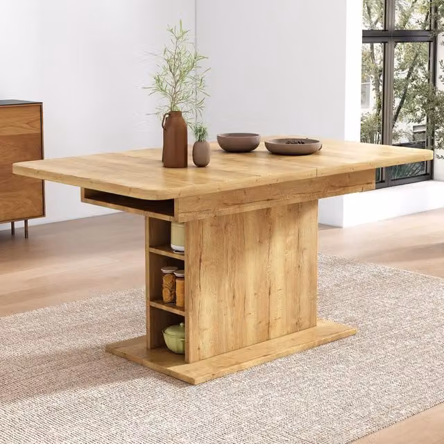 Tavolo da Pranzo Allungabile ¨C MINIMAL ¨C Legno Naturale, Salvaspazio, 110/130x70x75