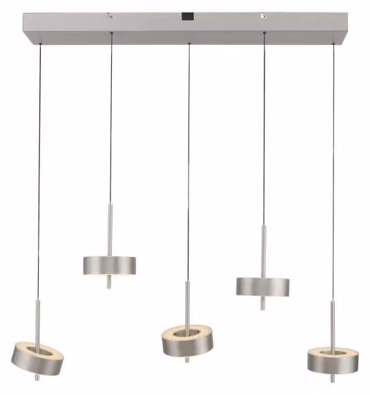 PAUL NEUHAUS Lampada a sospensione Q-ROTATE, a 5 bracci, in alluminio, regolabile in altezza, Smart Home, ZigBee, 2700–5000 K, codice articolo 2249-95